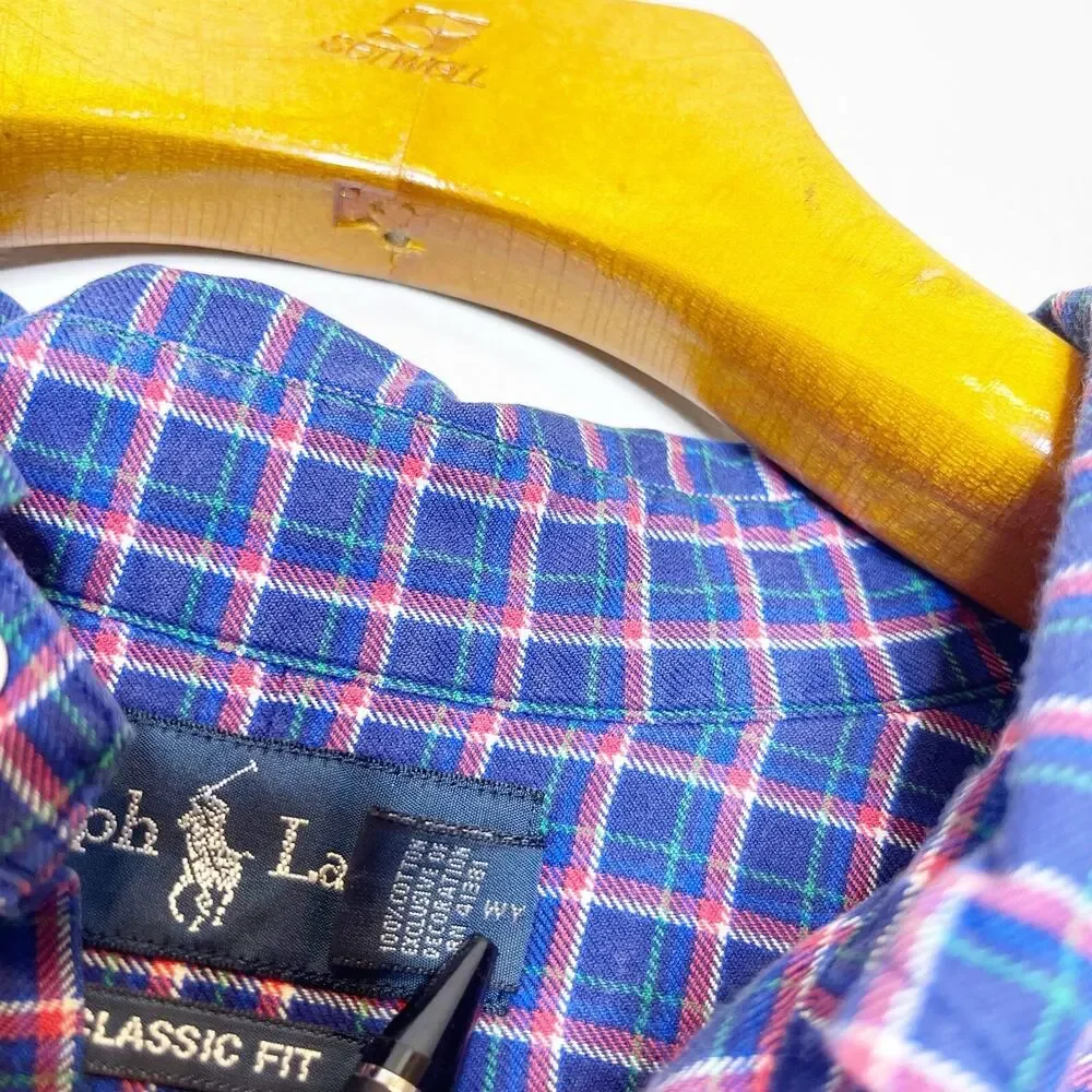 Polo Ralph Lauren Size XL Plaid Button Down Shirt Cotton Long Sleeve Classic Fit